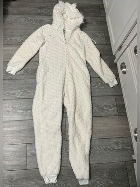 Fuzzy Furry Gold Embossed Loungewear Bear Ears BodySuit HONEYDEW Size M